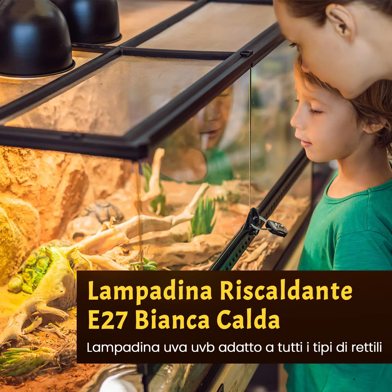 Bonlux Lampadina Riscaldante LED UVA UVB E27 50W per Rettili e Tartarughe, 220-240V (4 pezzi) - immagine 3