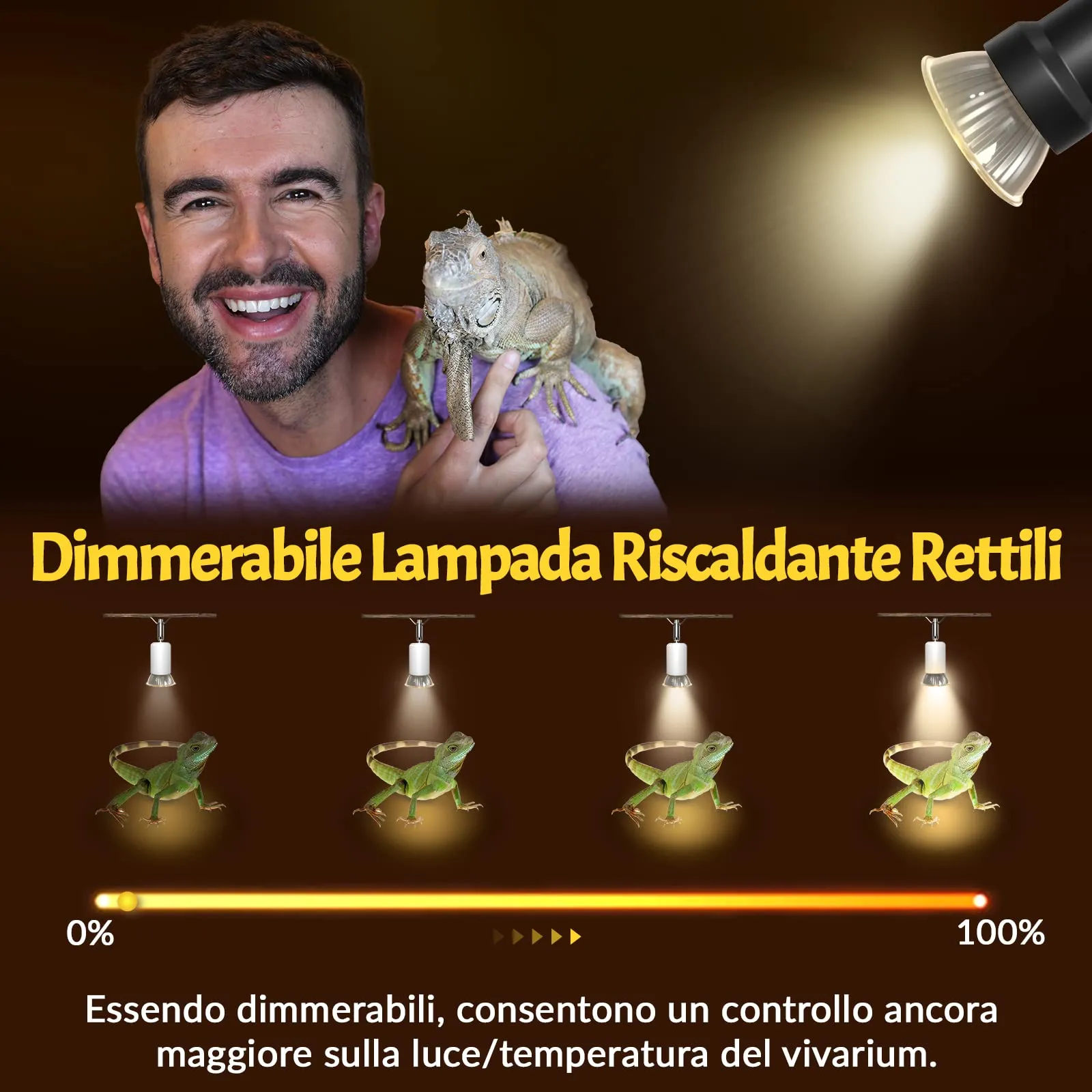 Bonlux Lampadina Riscaldante LED UVA UVB E27 50W per Rettili e Tartarughe, 220-240V (4 pezzi) - immagine 4