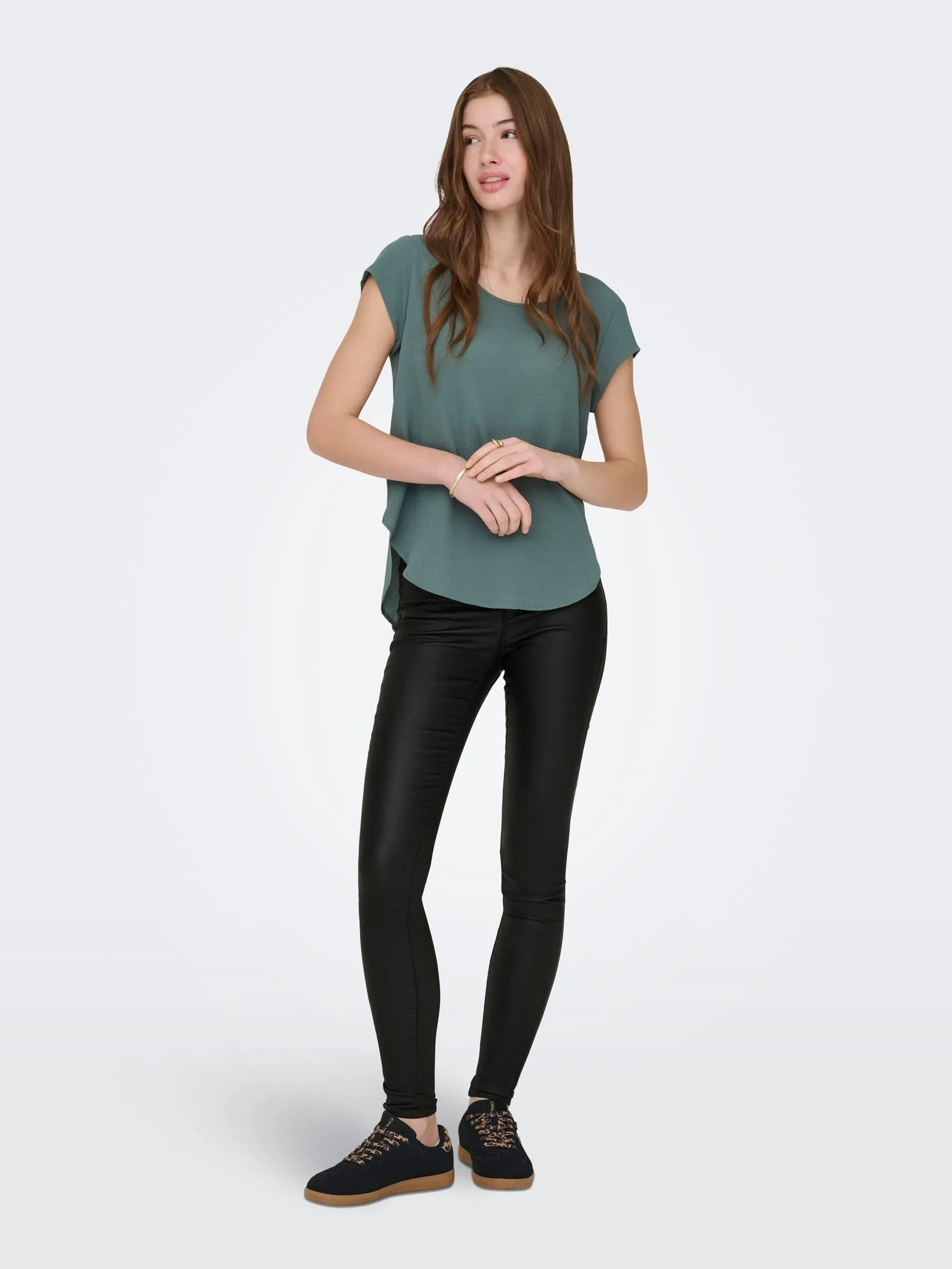 ONLY Anne K Mid Waist Coated Skinny Jeans, Black, W27/L32 - immagine 6