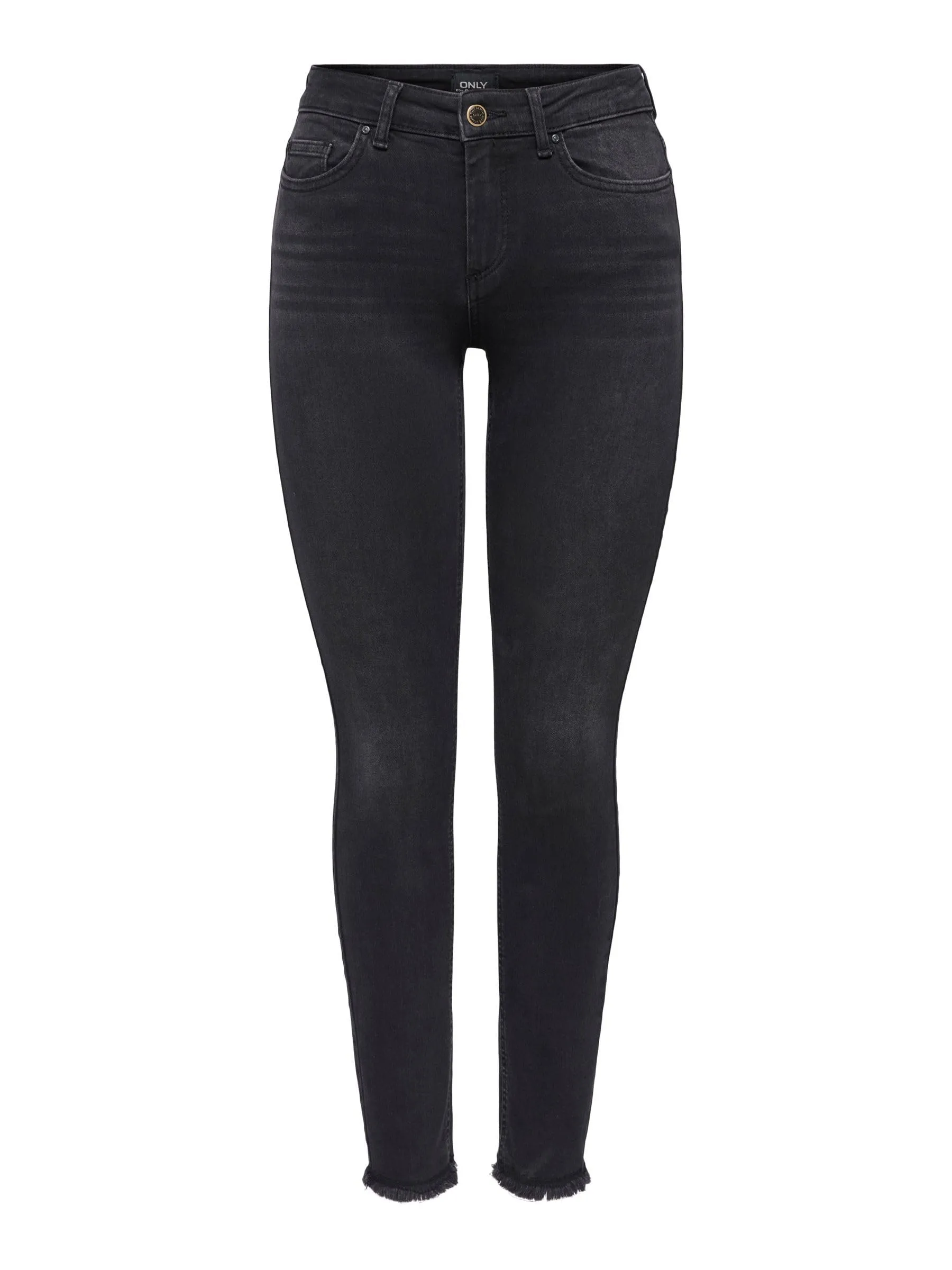 ONLY Onlblush Mid Ankle Raw Skinny Jeans, Nero Black Denim, W29/L30 - immagine 1