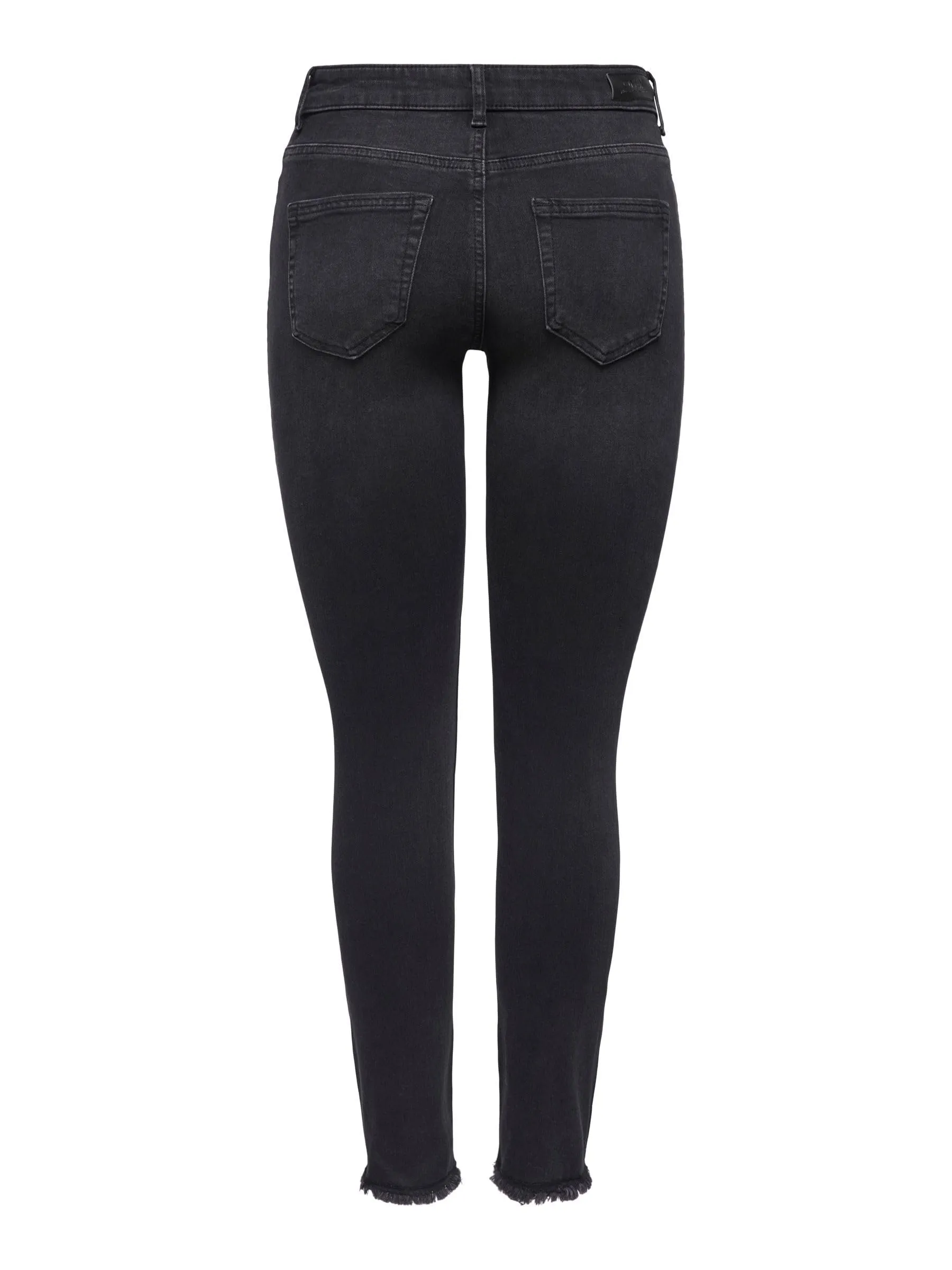 ONLY Onlblush Mid Ankle Raw Skinny Jeans, Nero Black Denim, W29/L30 - immagine 4
