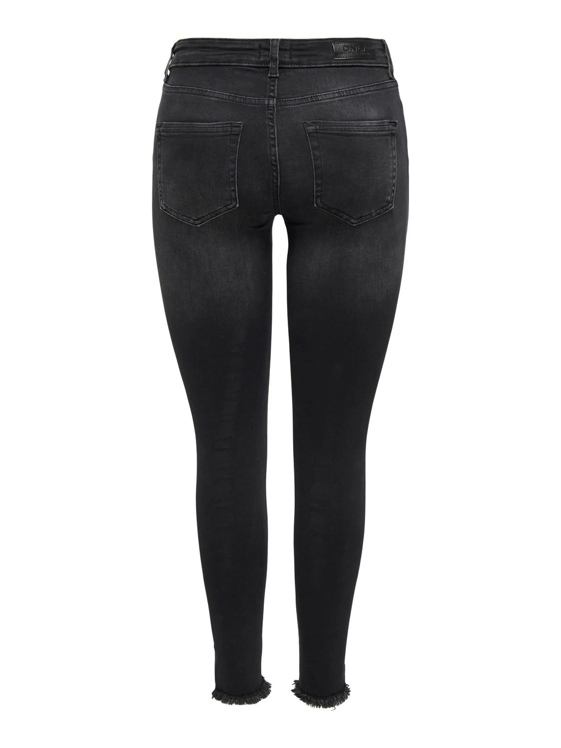 ONLY Onlblush Mid Ankle Raw Skinny Jeans, Nero Black Denim, W29/L30 - immagine 9