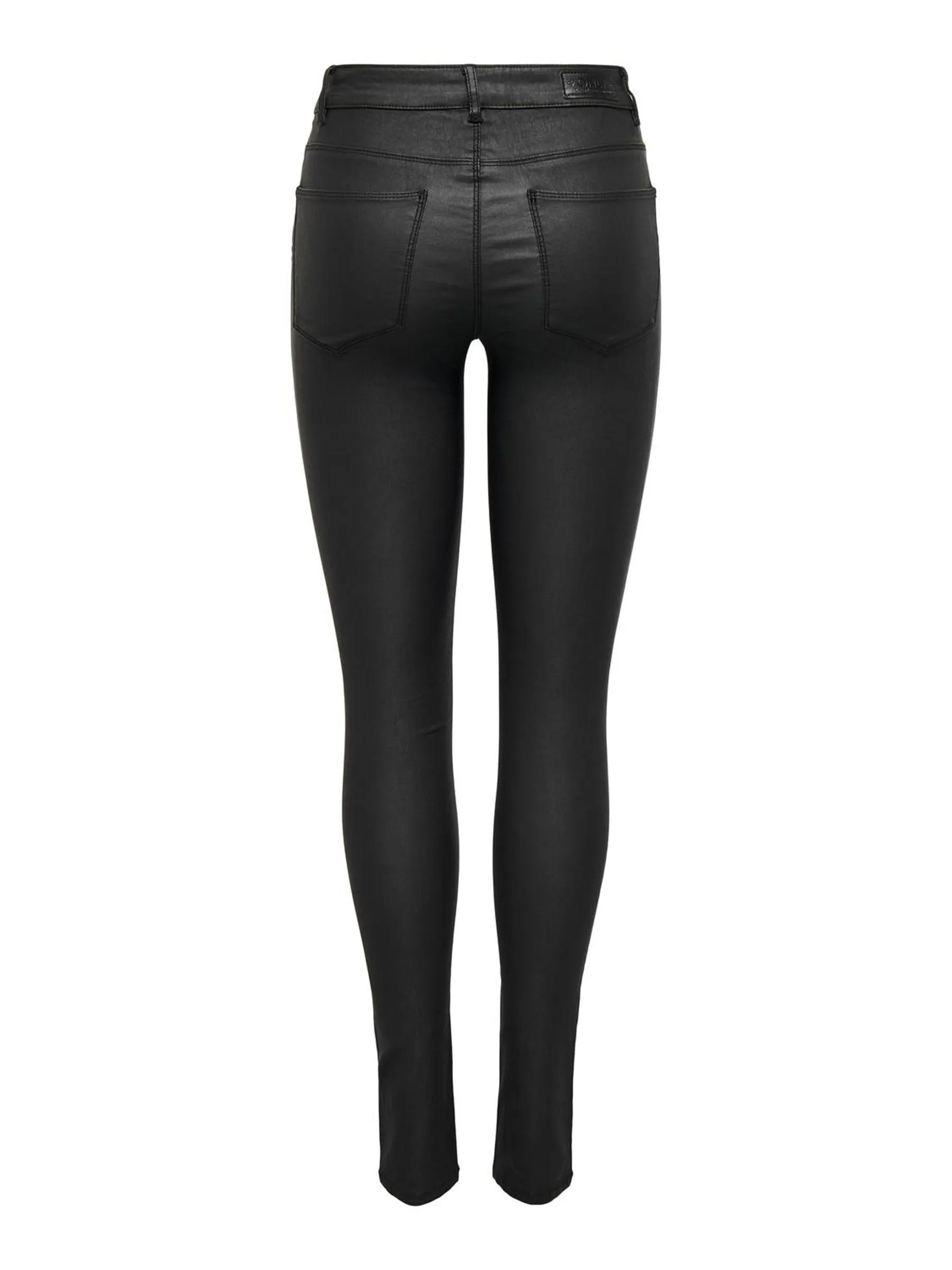ONLY Anne K Mid Waist Coated Skinny Jeans, Nero, M/L30 - immagine 4