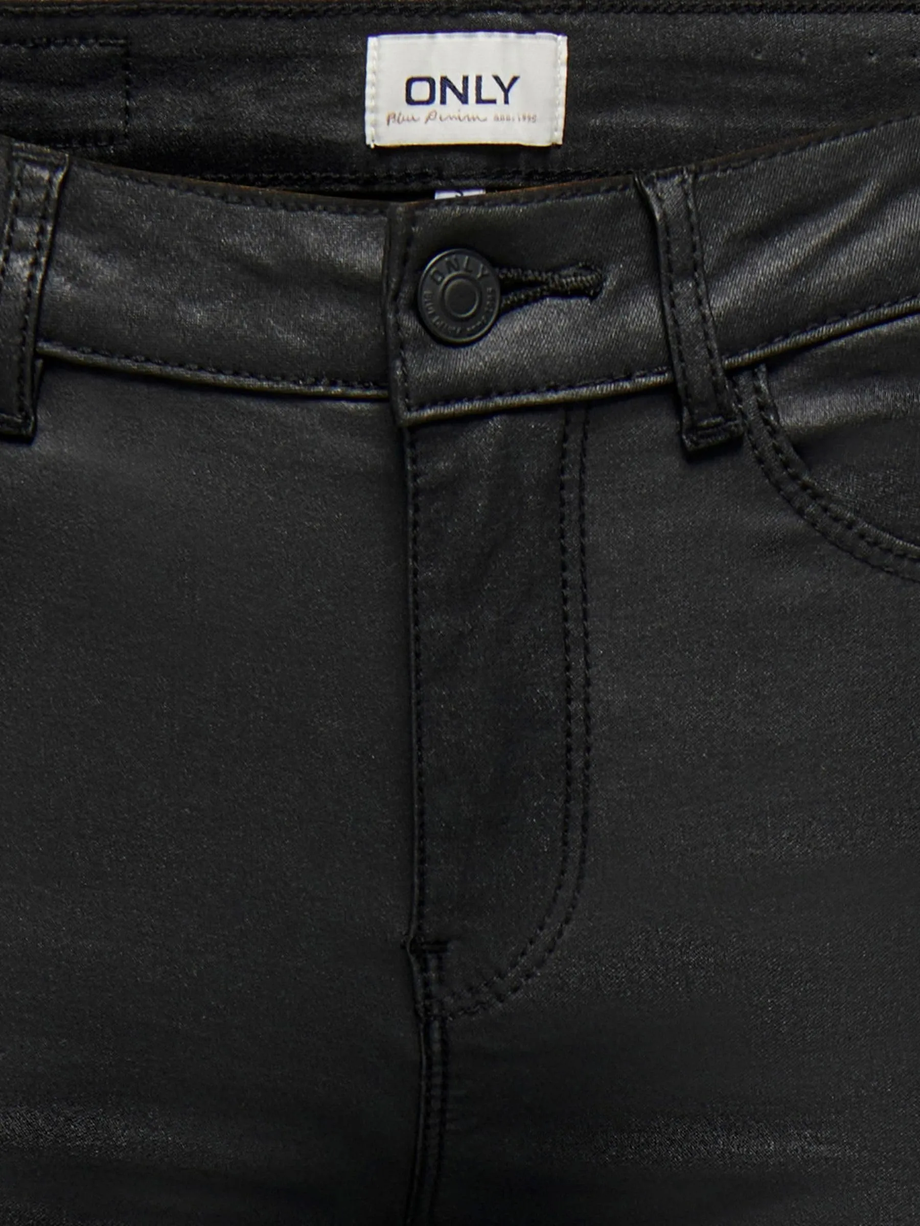 ONLY Anne K Mid Waist Coated Skinny Jeans, Nero, W29/L32 - immagine 8