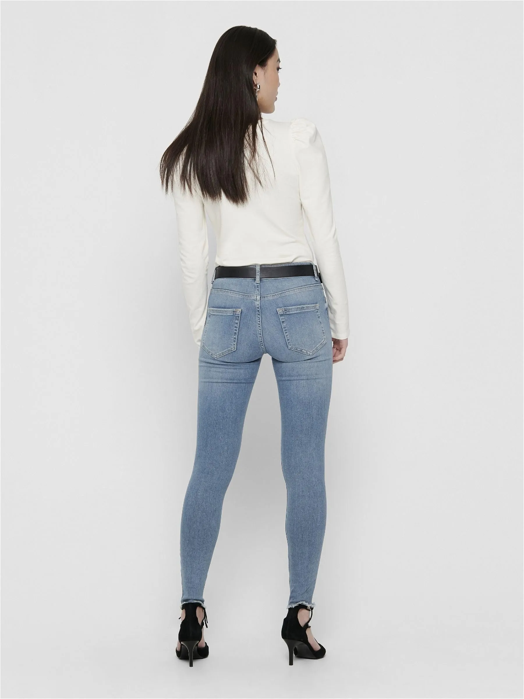 ONLY ONLBLUSH Vita Media Skinny Fit Ankle Jeans Blu M/34 - immagine 3