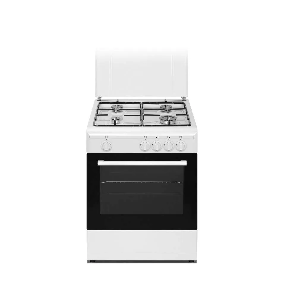 Nikkei SN664WGE Cucina a gas 4 fuochi con forno a gas e grill elettrico 60x58, Bianco - immagine 1