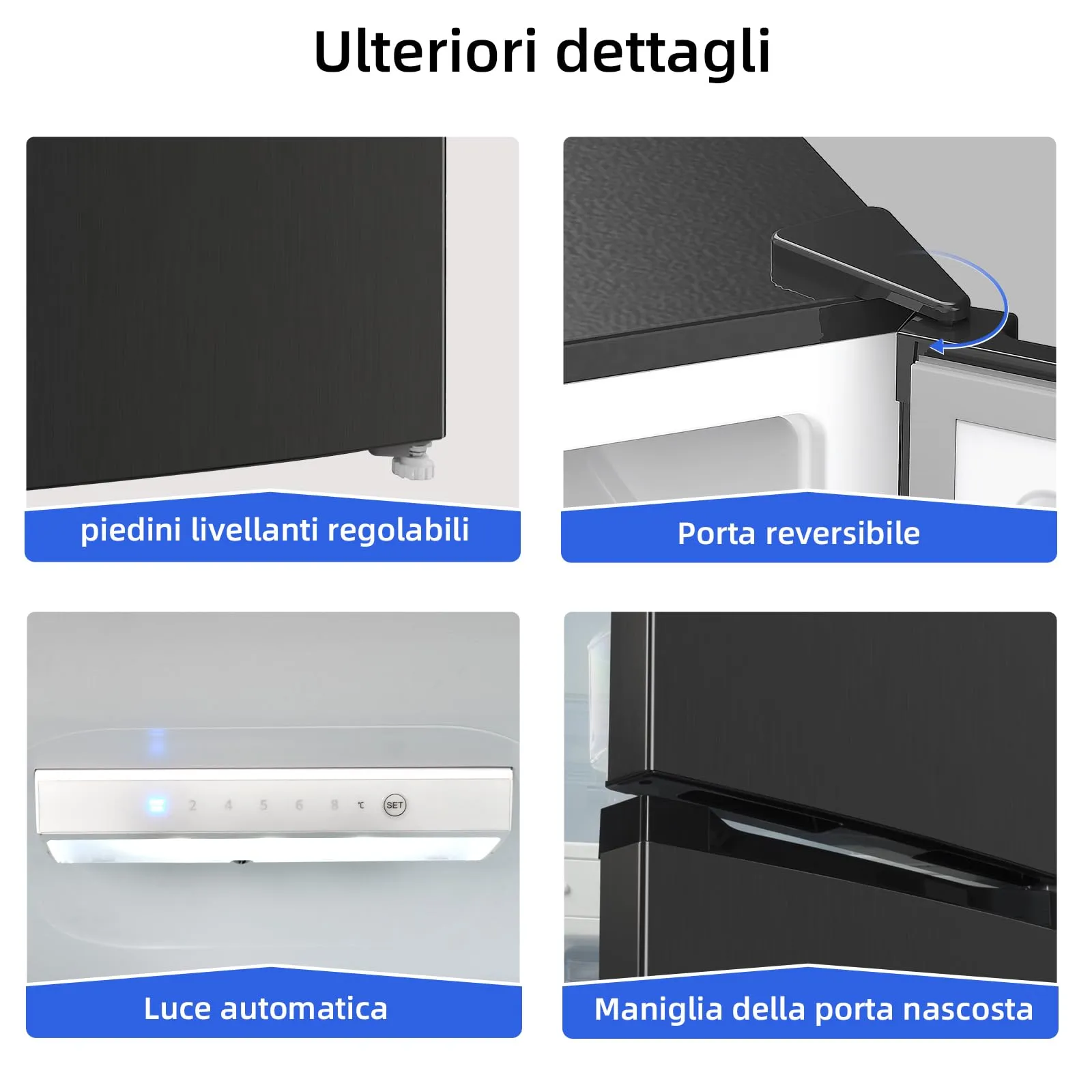 CHiQ 260L Frigorifero Combinato Low-Frost Inox Scuro (FBM260L) - immagine 7