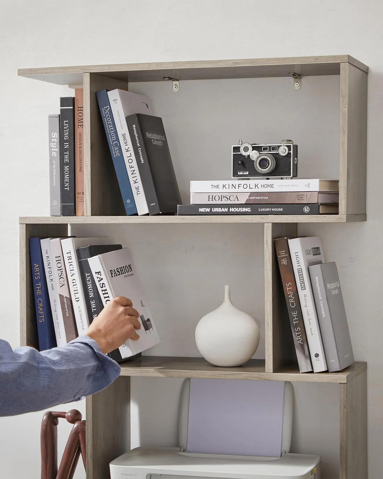 VASAGLE Scaffale a 6 Ripiani, Libreria, Greige Melange, 70 x 24 x 191.6 cm - immagine 7