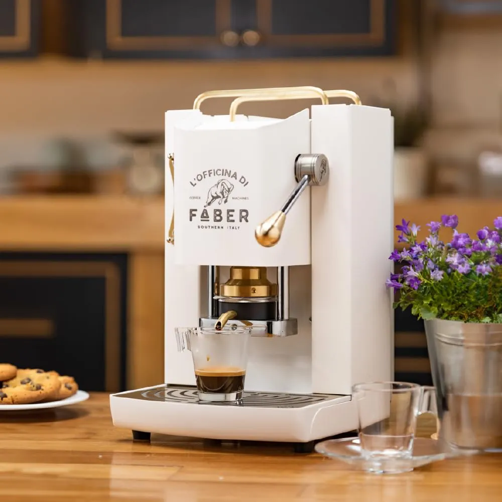 Faber Modello Pro Deluxe Macchina Caffè a Cialde ESE 44mm, Pure White - immagine 2