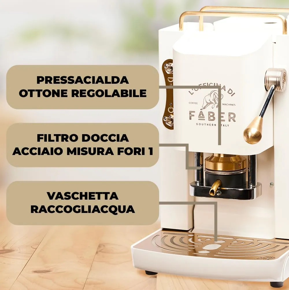 Faber Modello Pro Deluxe Macchina Caffè a Cialde ESE 44mm, Pure White - immagine 4