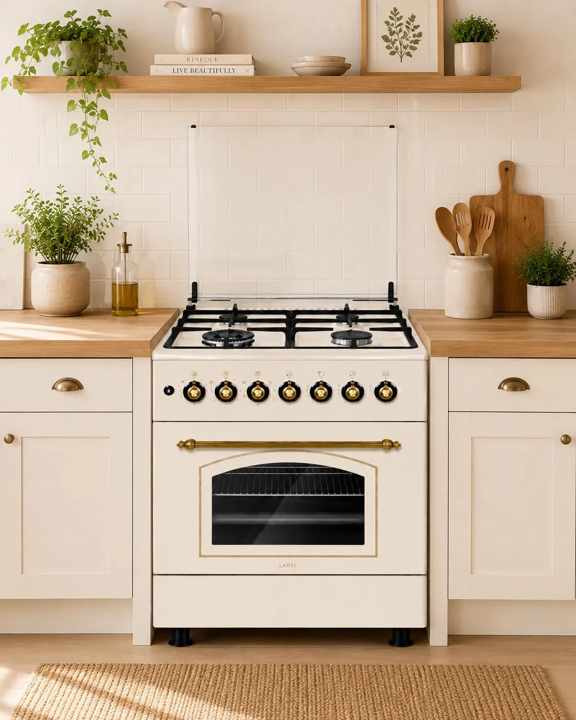 Lar.el Cucina 60x60 4 Fuochi Accensione Elettrica Forno a Gas Ventilato Rustica Griglie in Ghisa - immagine 3