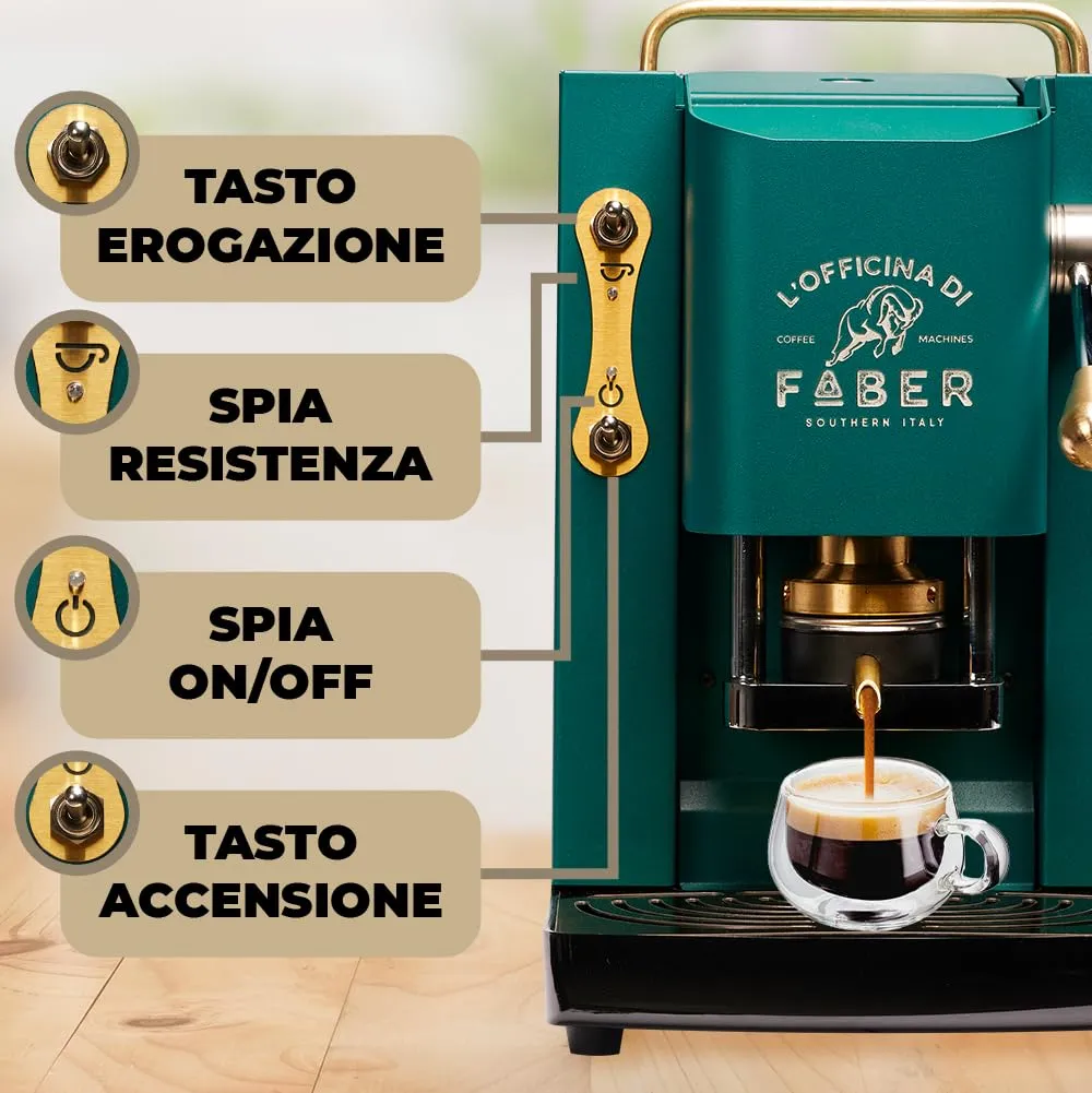 Faber Modello Pro Deluxe Macchina Caffè a Cialde ESE 44mm British Green - immagine 2