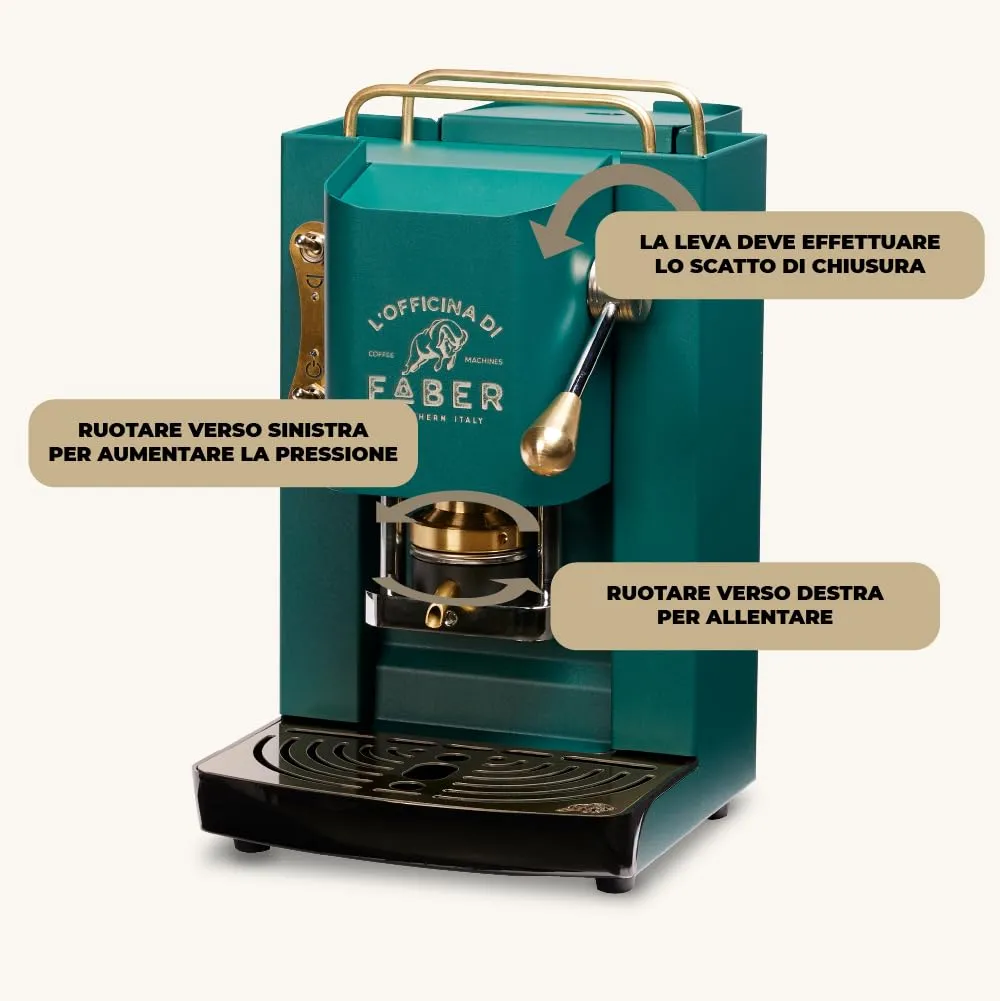Faber Modello Pro Deluxe Macchina Caffè a Cialde ESE 44mm British Green - immagine 6
