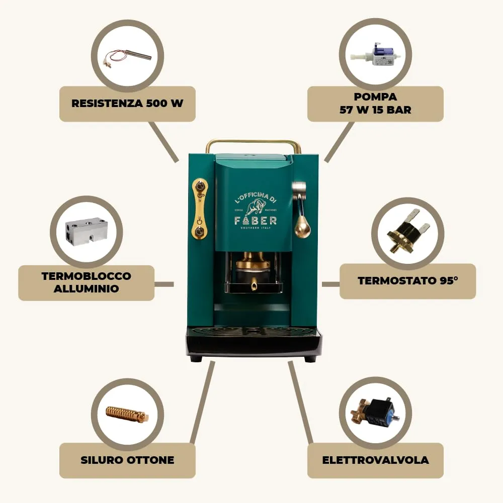 Faber Modello Pro Deluxe Macchina Caffè a Cialde ESE 44mm British Green - immagine 7