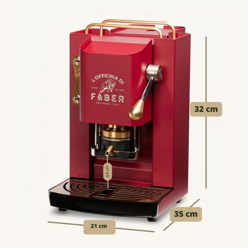 Faber Modello Pro Deluxe Macchina caffè a cialde ESE 44mm, Cherry Red - immagine 4