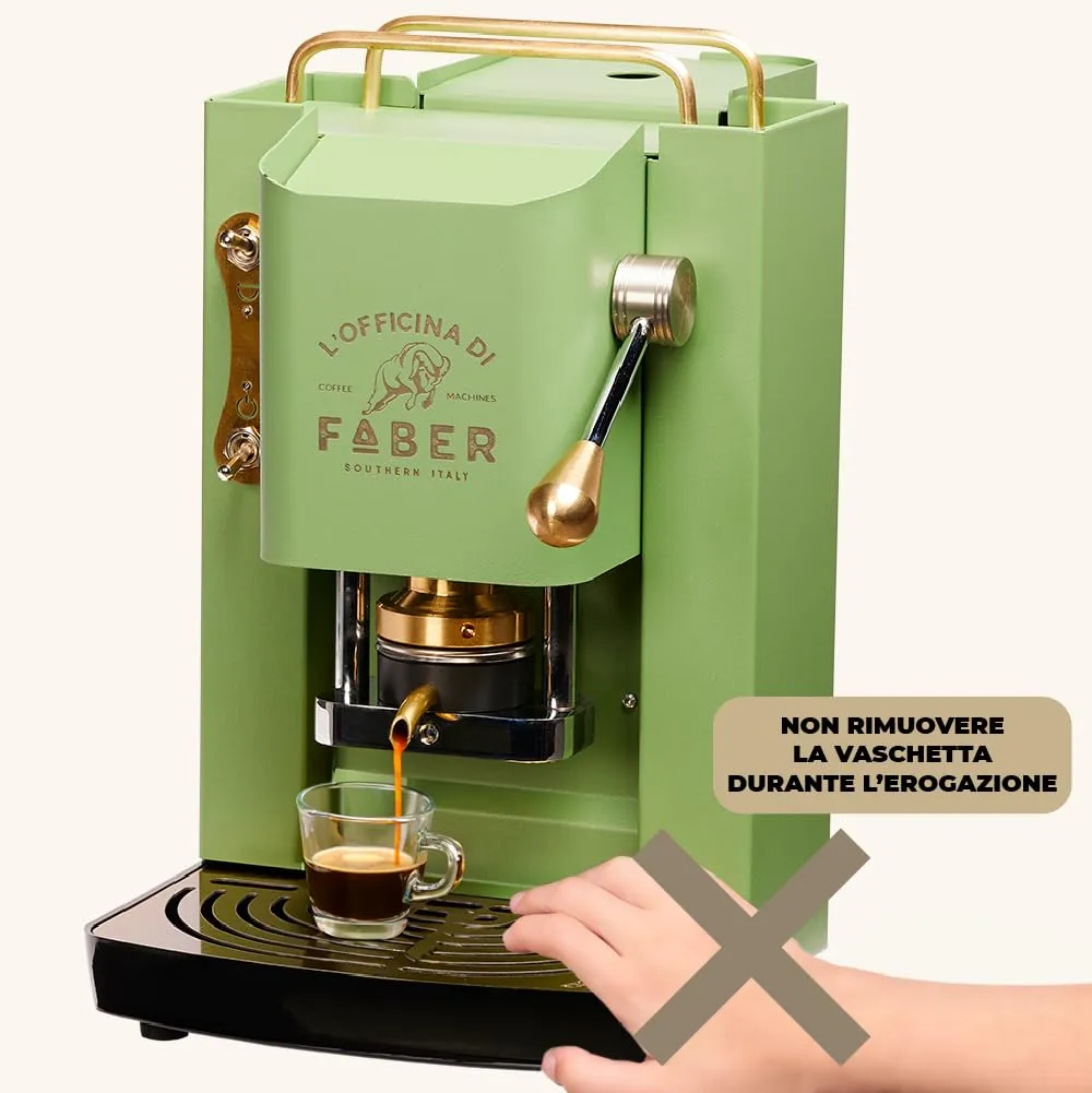 Faber Modello Pro Deluxe Macchina Caffè a Cialde ESE 44mm, Pressacialda in Ottone Regolabile, Acid Green - immagine 8