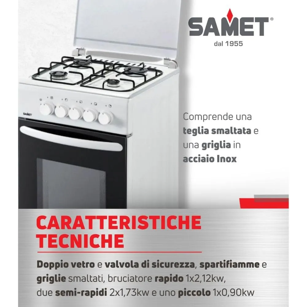 Samet Cucina a Gas Bianca 50 x 50 cm - immagine 3