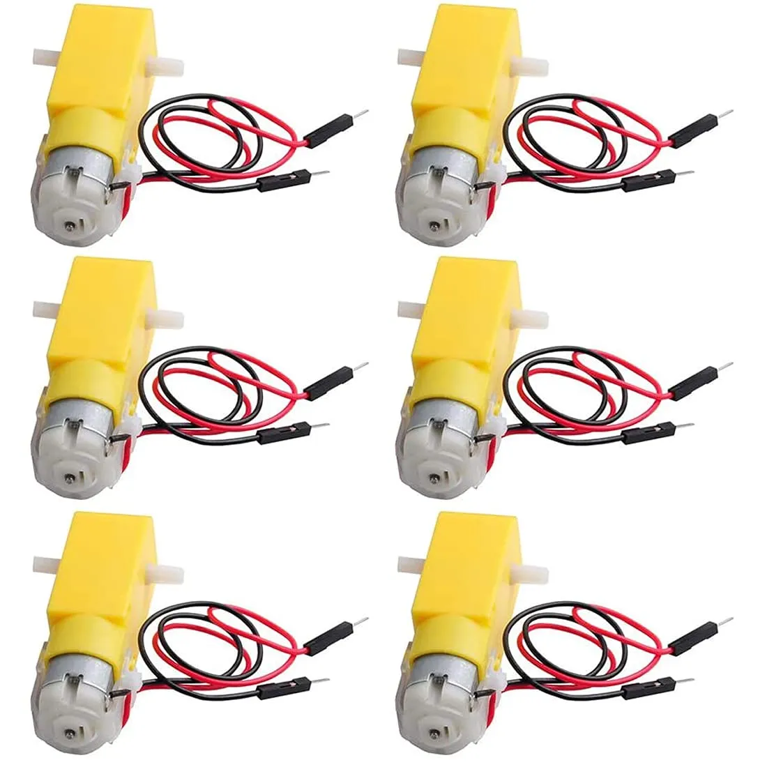Guuzi TT DC Gear Motor Double Shaft 3-6V for Arduino Robot Smart Car, 6 Pieces - immagine 1