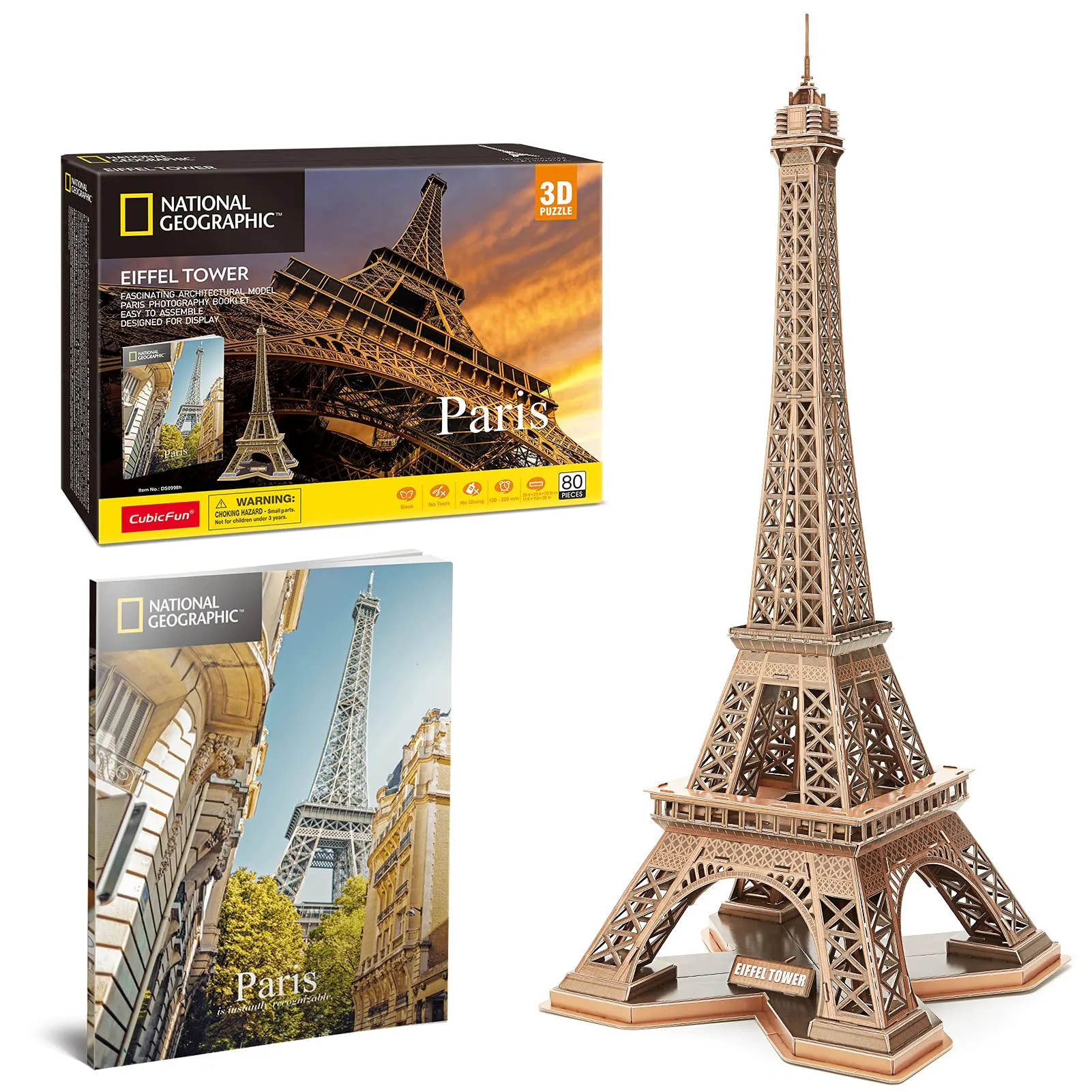 CubicFun Puzzle 3D Torre Eiffel Parigi, Modello Architettura 80 Pezzi - immagine 1