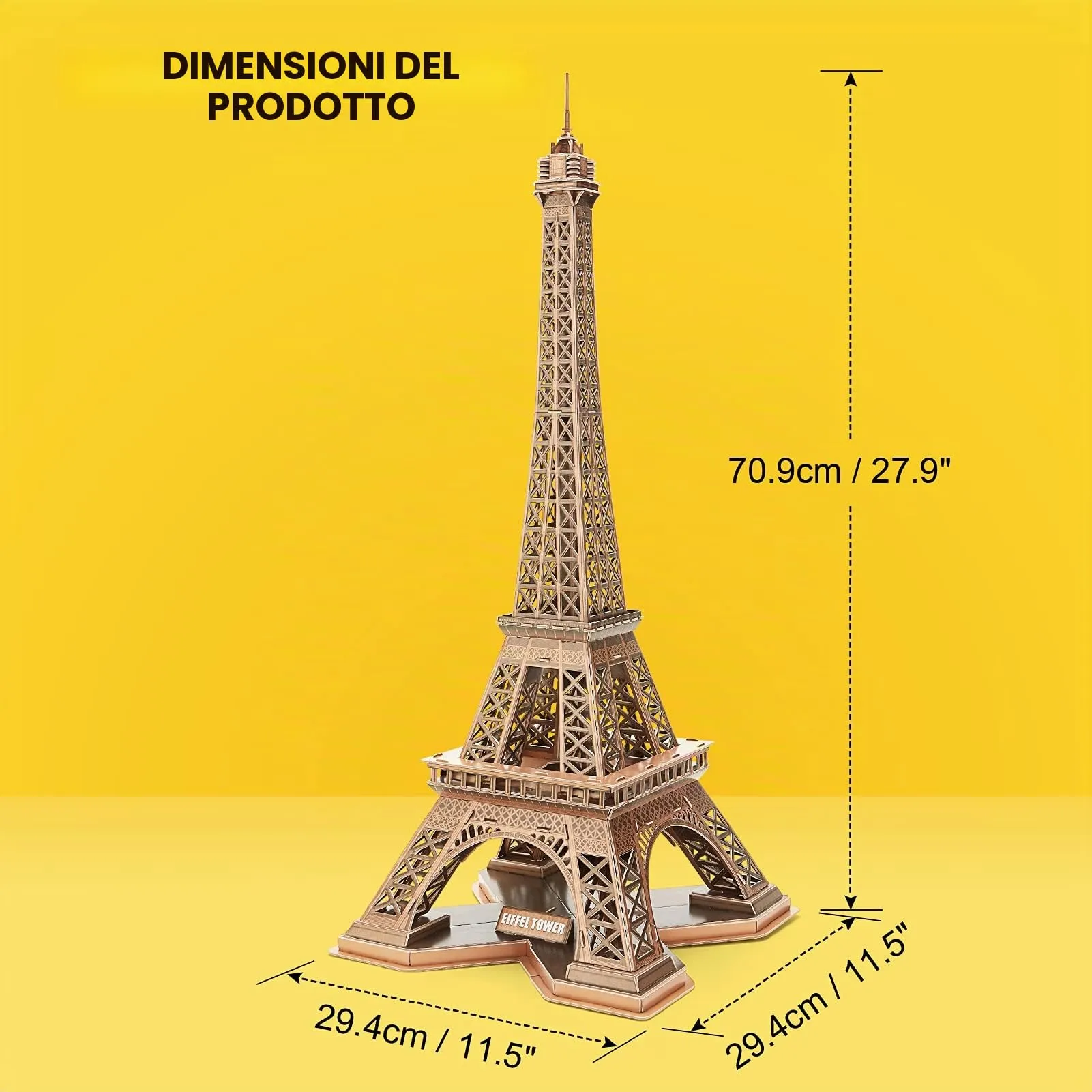 CubicFun Puzzle 3D Torre Eiffel Parigi, Modello Architettura 80 Pezzi - immagine 7