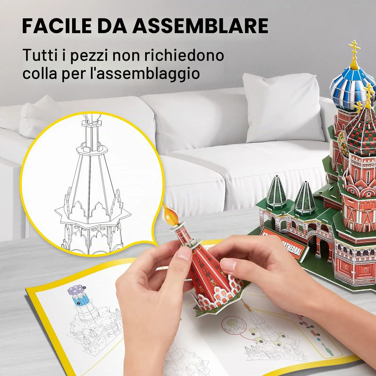 CubicFun Puzzle 3D San Basilio Mosca, Modello Architettura 224 Pezzi - immagine 4