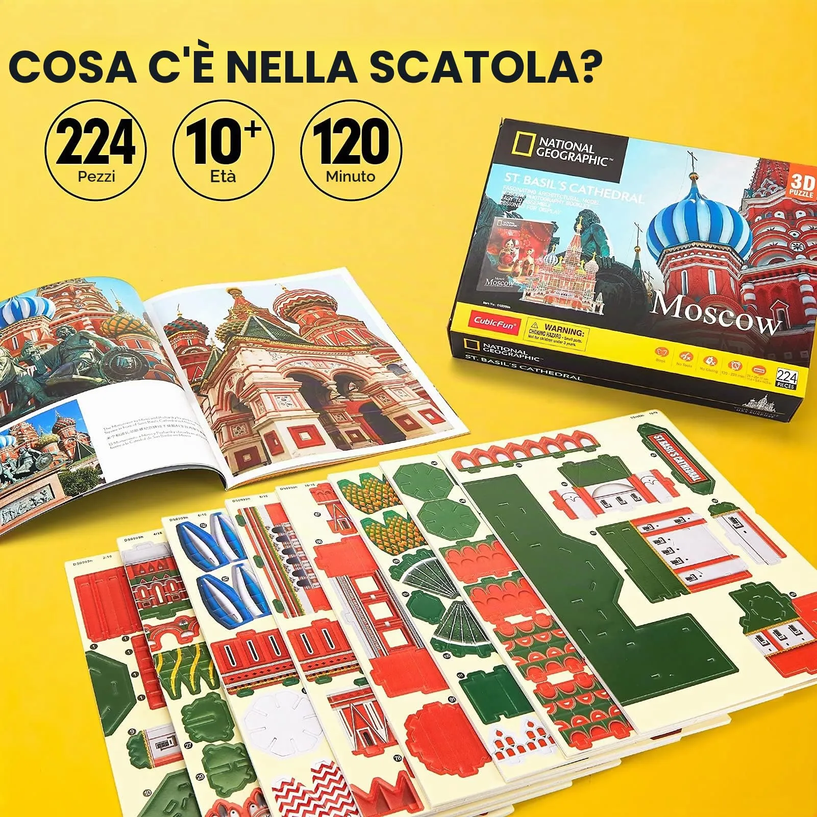 CubicFun Puzzle 3D San Basilio Mosca, Modello Architettura 224 Pezzi - immagine 7