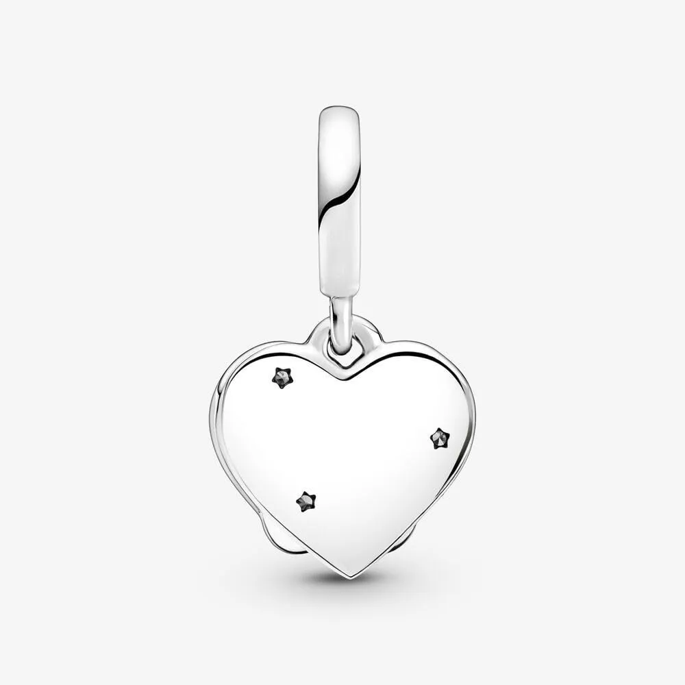 Pandora Passions Ciondolo in argento sterling con gatti, cuore, zirconi cubici e smalto argentato 799546C01 - immagine 7