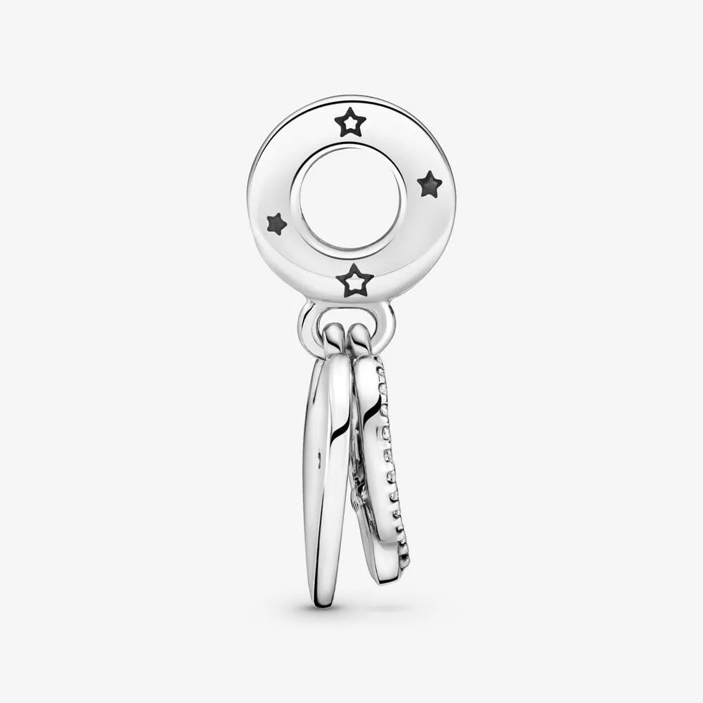 Pandora Passions Ciondolo in argento sterling con gatti, cuore, zirconi cubici e smalto argentato 799546C01 - immagine 8