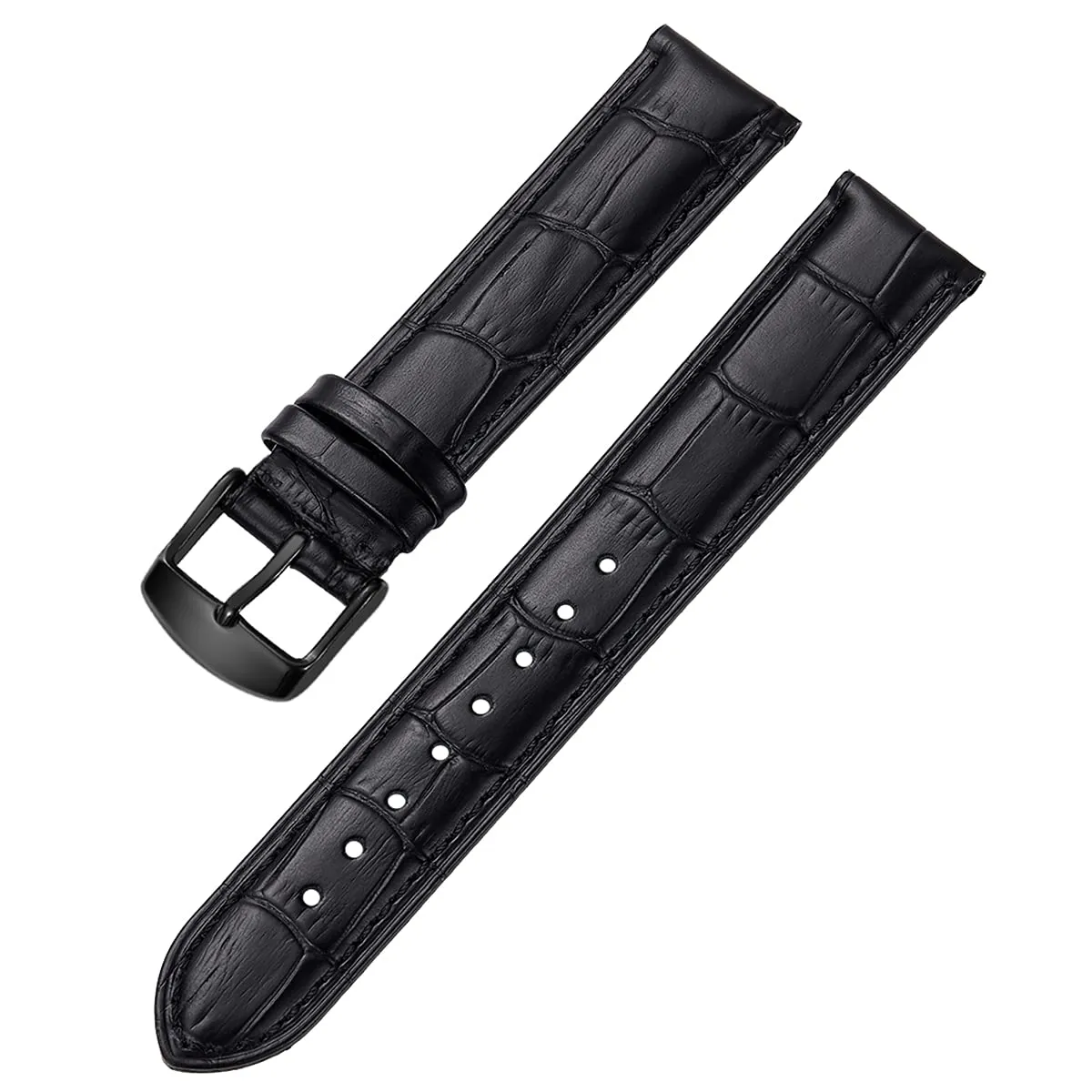 iStrap Cinturino in Pelle Motivo Coccodrillo 21mm - Nero - immagine 1