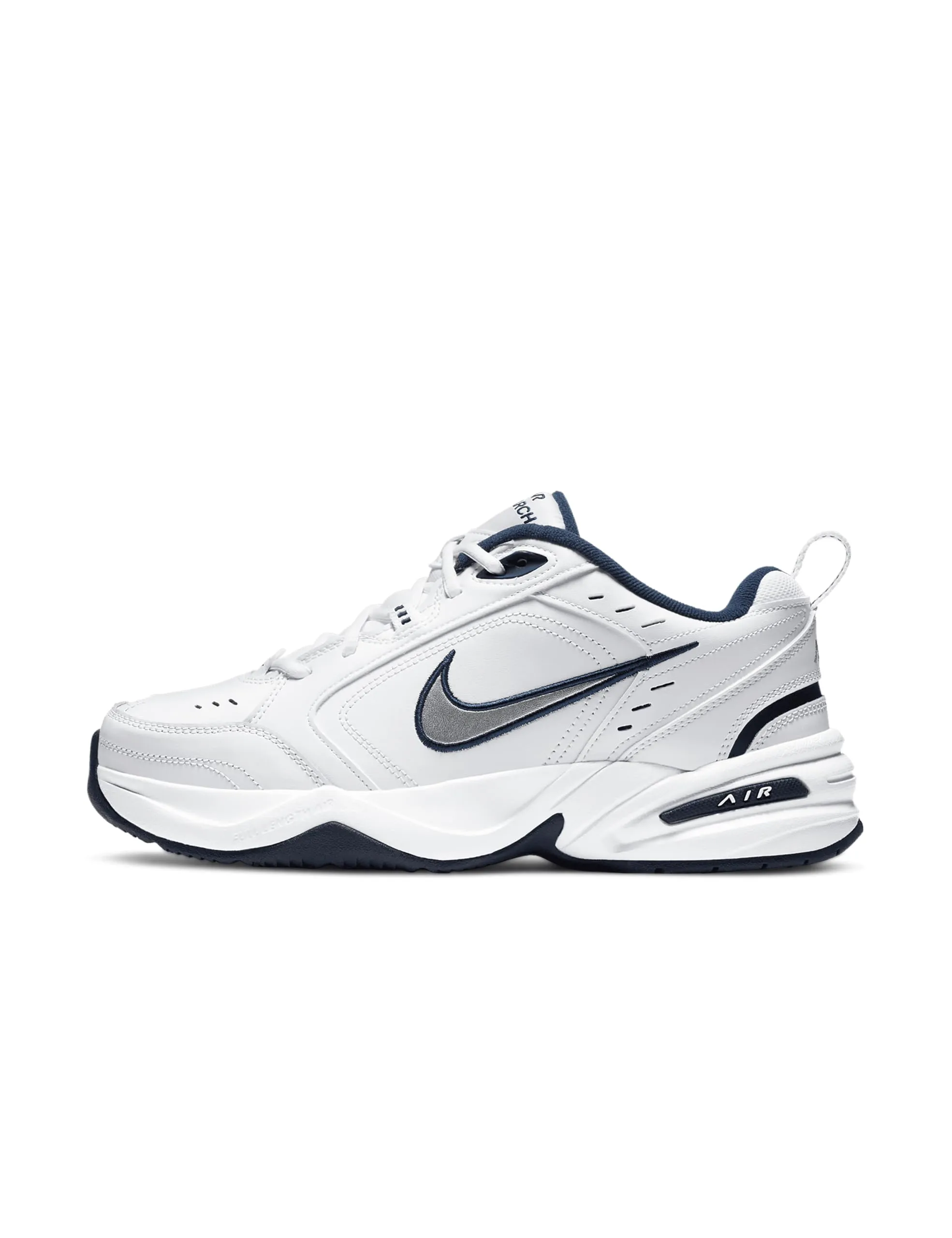 Nike Air Monarch IV Scarpe da Ginnastica Uomo Bianco White Metallic Silver Midnight Navy 102, 43 EU - immagine 1