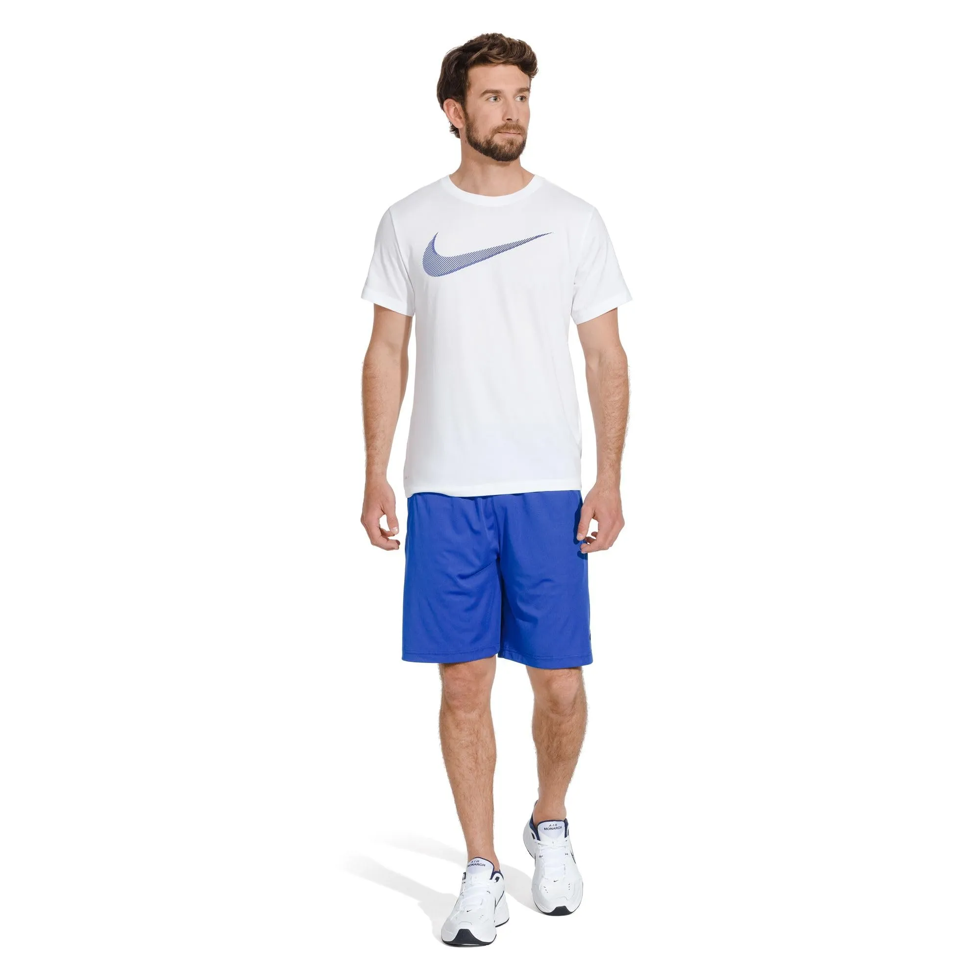 Nike Air Monarch IV Scarpe da Ginnastica Uomo White Metallic Silver Midnight Navy 415445-102 40 EU - immagine 2