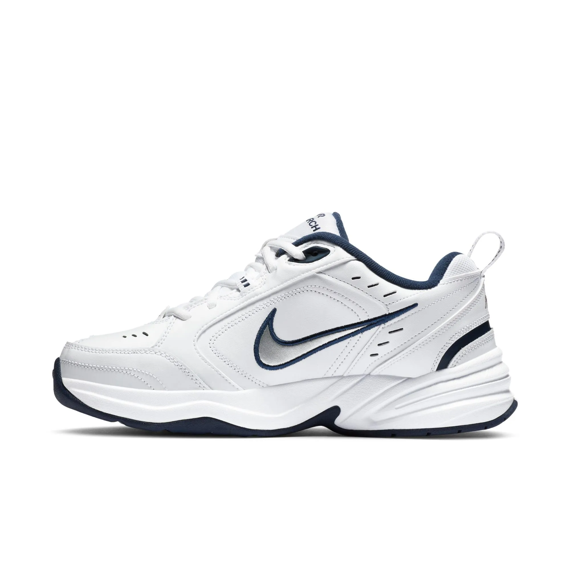 Nike Air Monarch IV Scarpe da Ginnastica Uomo White Metallic Silver Midnight Navy 415445-102 40 EU - immagine 3