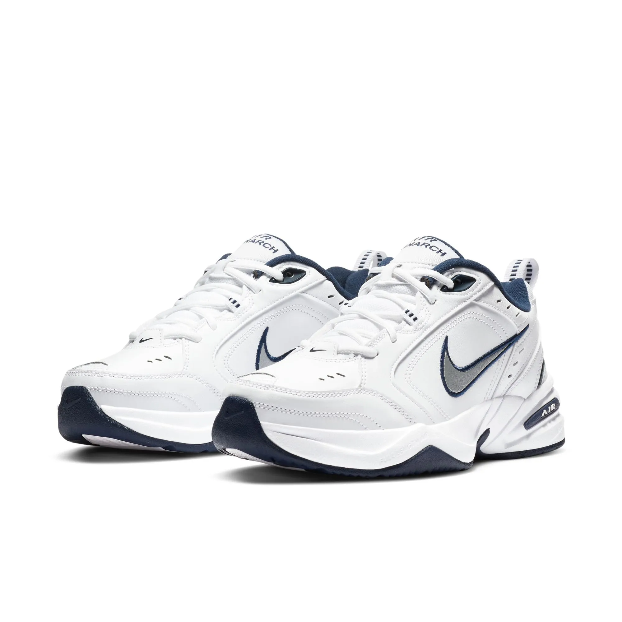 Nike Air Monarch IV Scarpe da Ginnastica Uomo White Metallic Silver Midnight Navy 415445-102 40 EU - immagine 4
