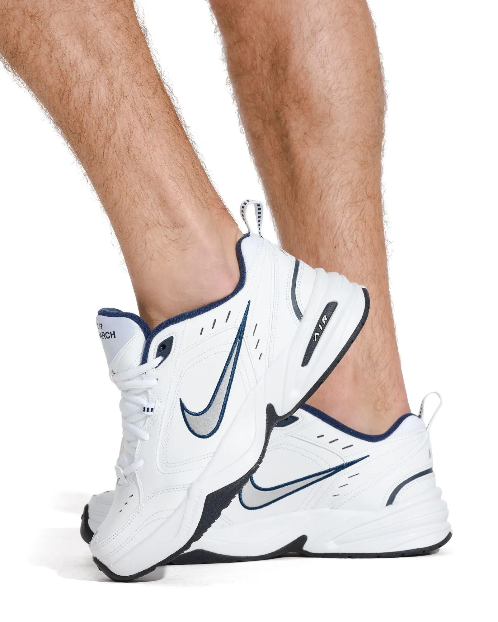 Nike Air Monarch IV Scarpe da Ginnastica Uomo White Metallic Silver Midnight Navy 415445-102 40 EU - immagine 8