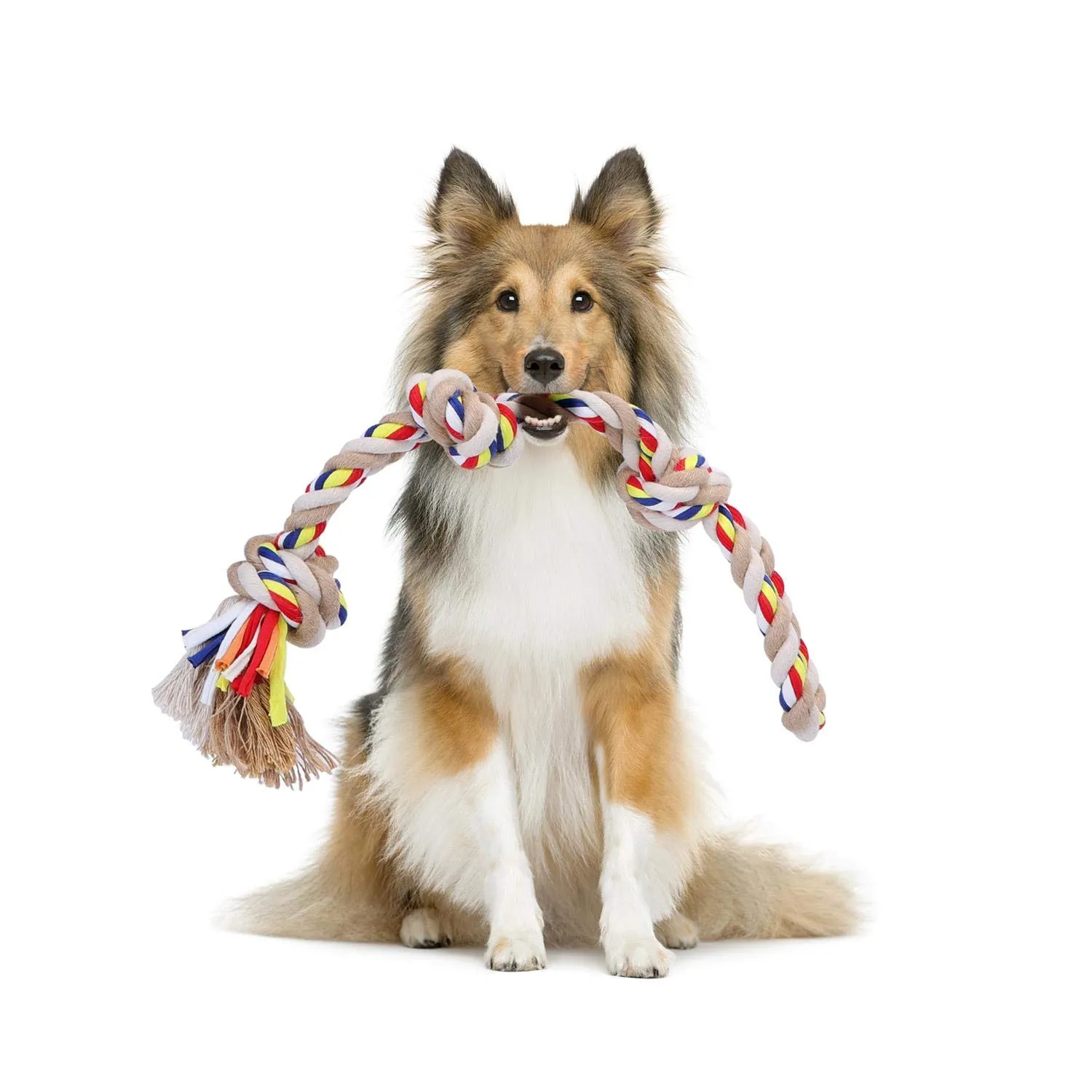 Nobleza Corda Giocattolo per Cani in Cotone, 53 cm, Beige e Marrone - immagine 1
