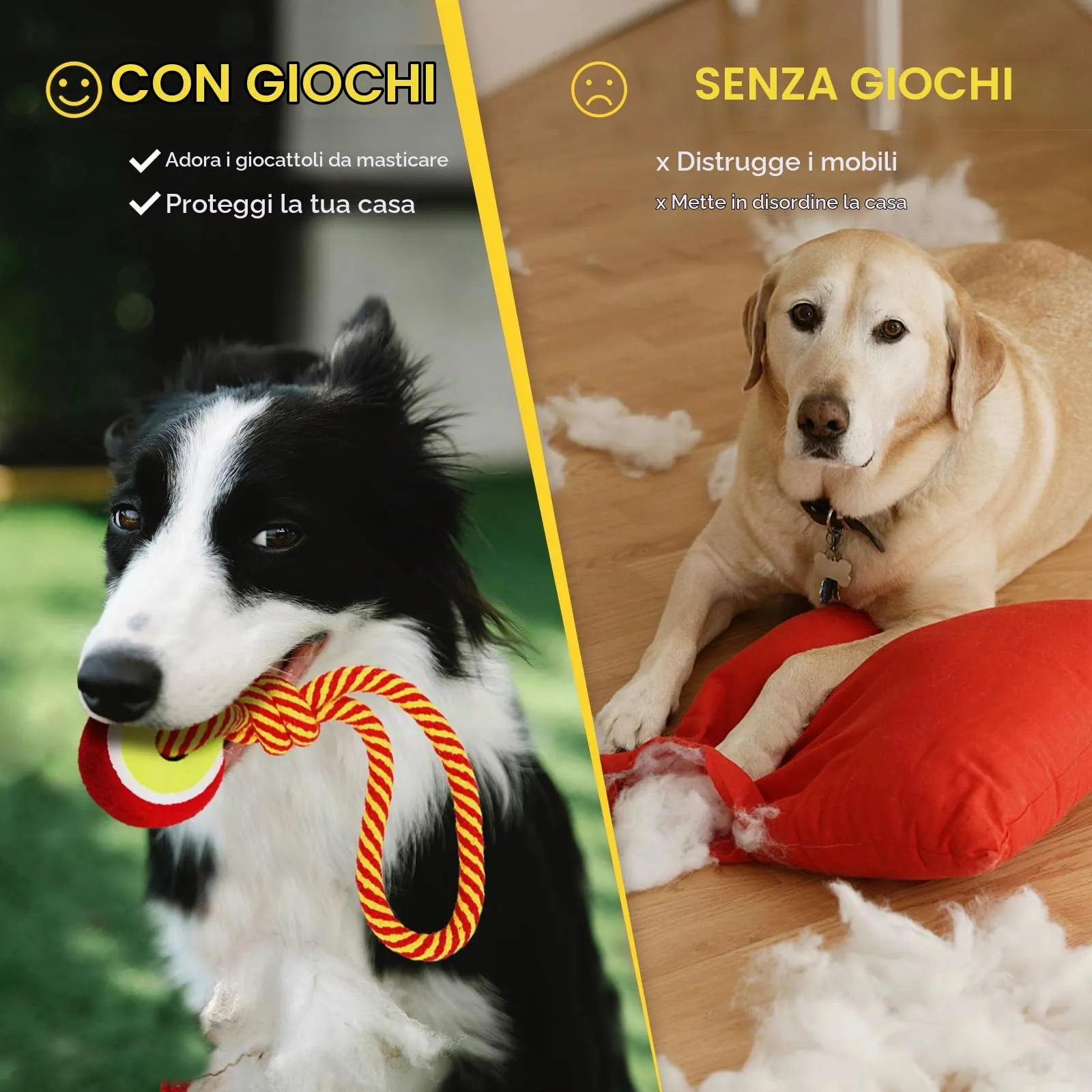 Nobleza Corda Giocattolo per Cani in Cotone per Salute Dentale, 28 cm - immagine 7