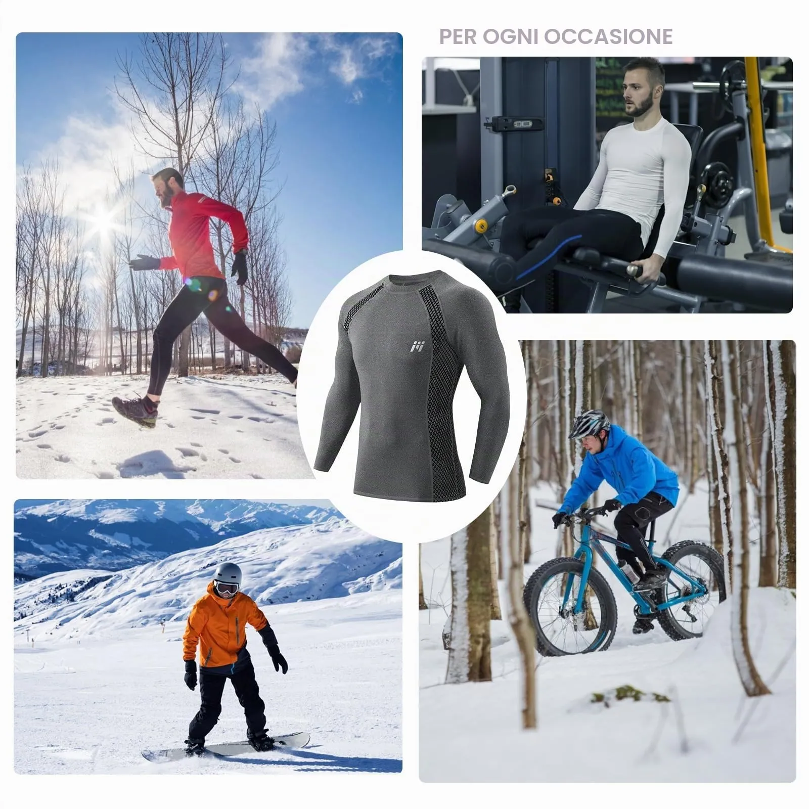 MEETWEE Maglia Termica Uomo a Manica Lunga Compression Baselayer Sport - immagine 6