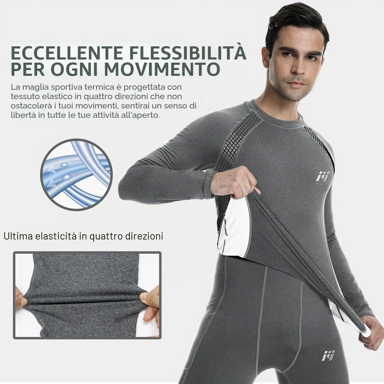 MEETWEE Maglia Termica Uomo a Manica Lunga Compression Baselayer per Sport e Corsa - immagine 4
