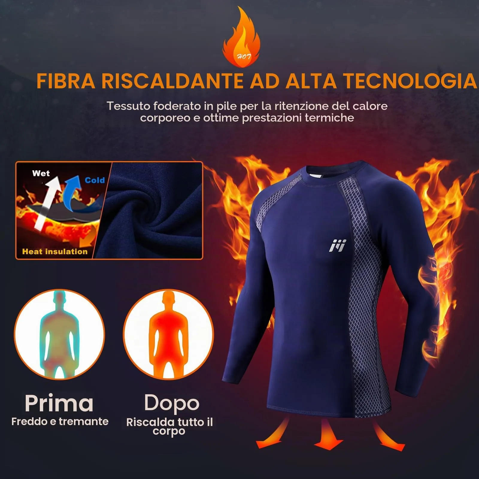 MEETWEE Maglia Termica Uomo a Manica Lunga Compression Baselayer Sport - immagine 2