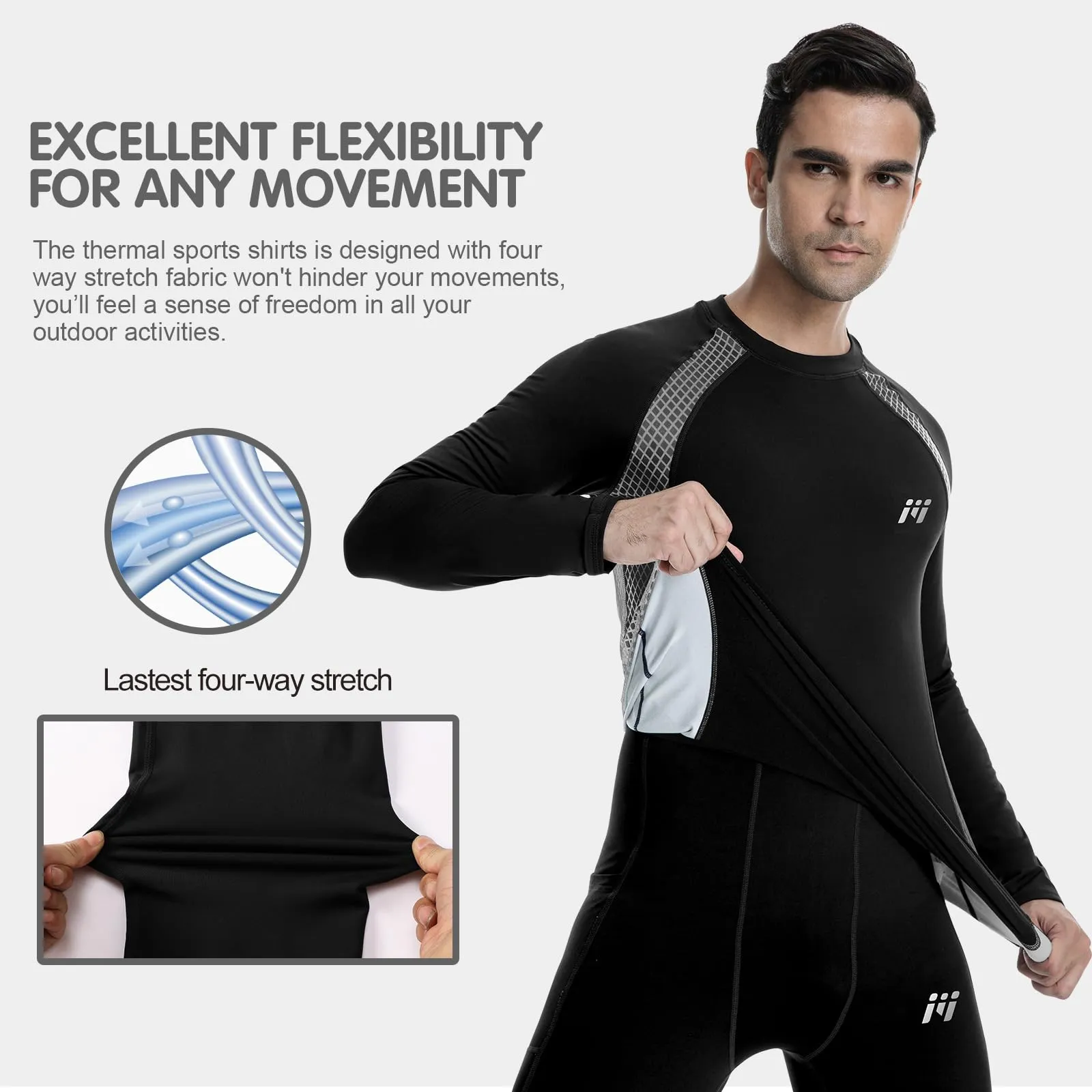 MEETWEE Maglia Termica Uomo a Manica Lunga Compression Baselayer Sport - immagine 4