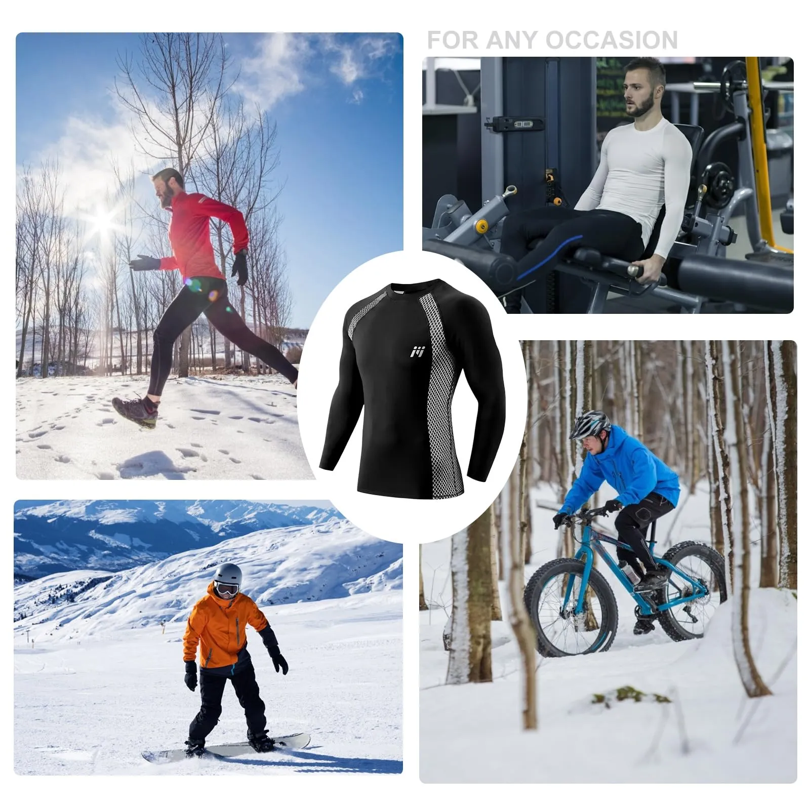 MEETWEE Maglia Termica Uomo a Manica Lunga Compression Baselayer Sport - immagine 6