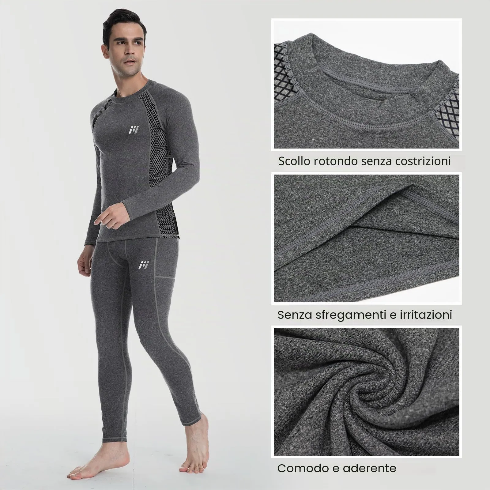MEETWEE Maglia Termica Uomo Manica Lunga Compression Baselayer Sport - immagine 5
