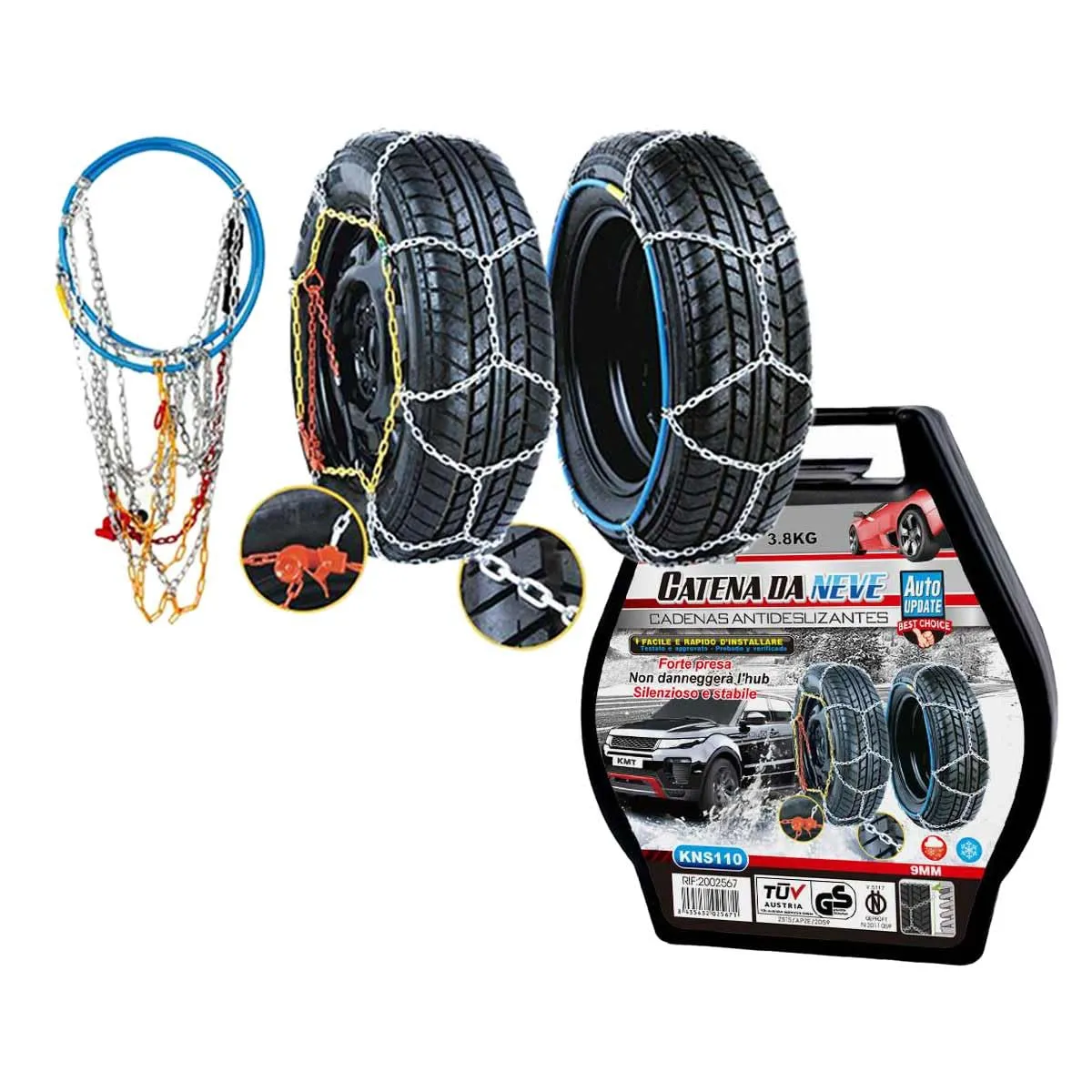 CARALL Catena da Neve Gruppo 110 CN202567 per 225/60 R16, 215/60 R17, 235/50 R17, 245/45 R17, 255/40 R17, 245/40 R18 - immagine 1