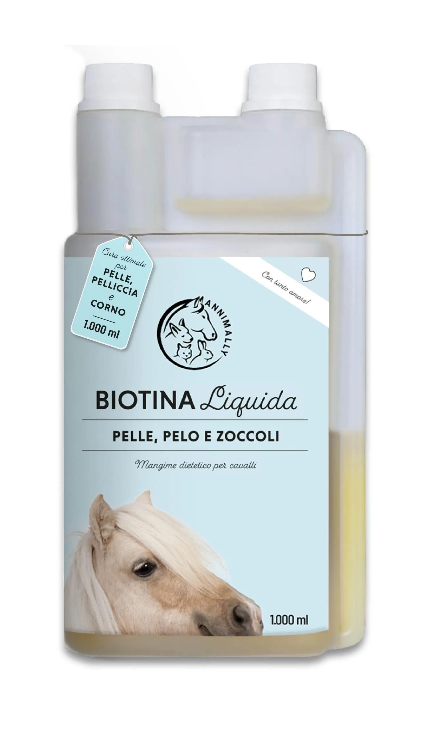Annimally Biotin Zinc Liquido per Cavalli, 1000 ml - immagine 1