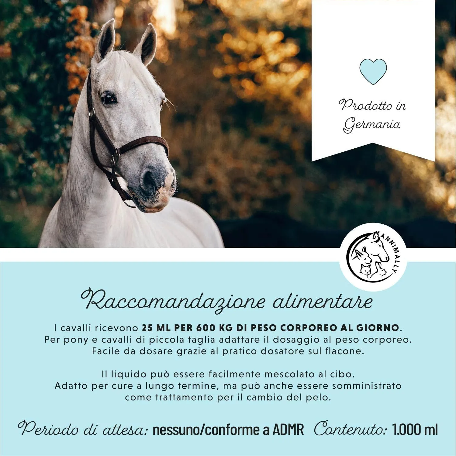 Annimally Biotin Zinc Liquido per Cavalli, 1000 ml - immagine 6