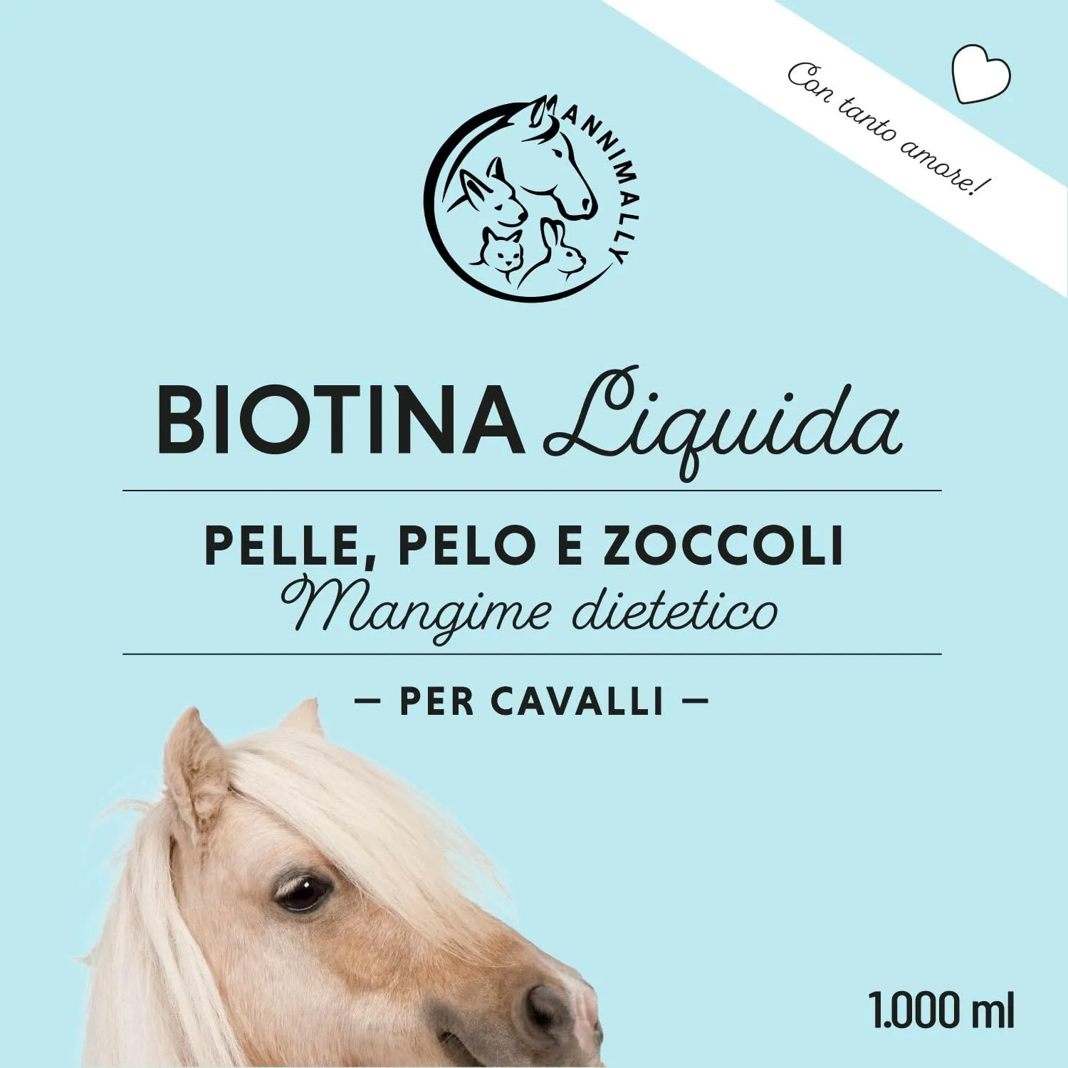 Annimally Biotin Zinc Liquido per Cavalli, 1000 ml - immagine 7