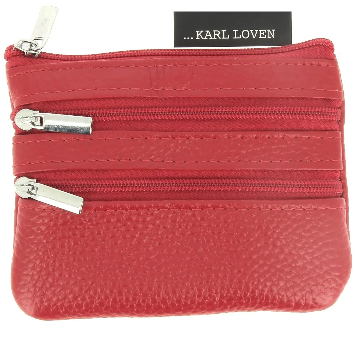 Karl Loven Slim Portamonete e Porta Carte in Vera Pelle con Portachiavi - immagine 2
