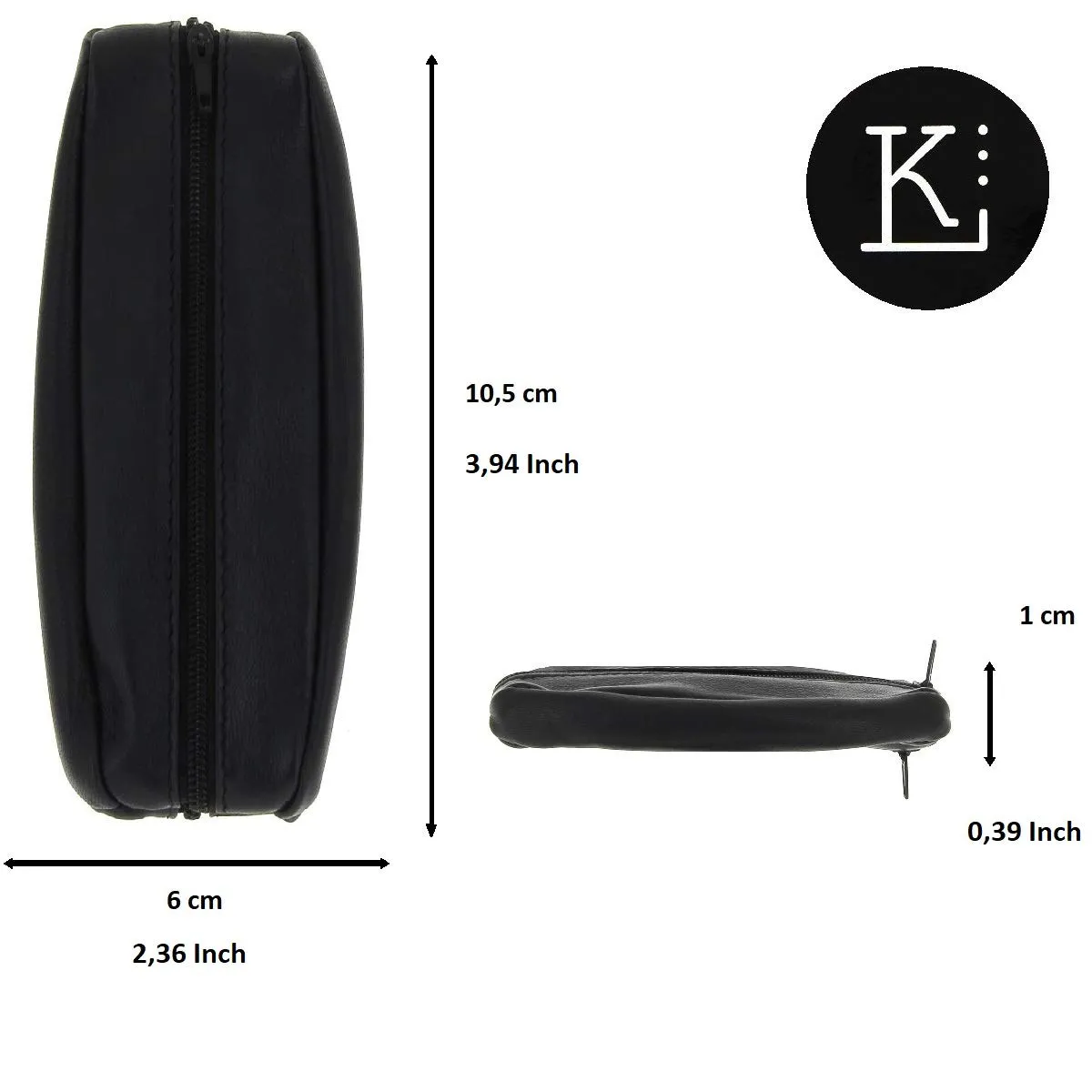 Karl Loven Portamonete uomo in pelle nero slim con doppio scomparto e portachiavi - immagine 4