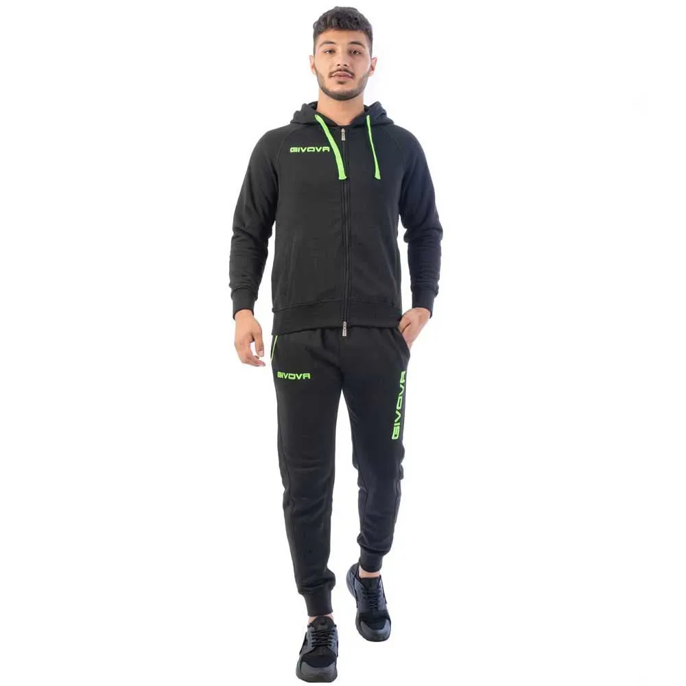 Givova Tuta King Felpa Nero/Verde Fluo 4XL - immagine 3