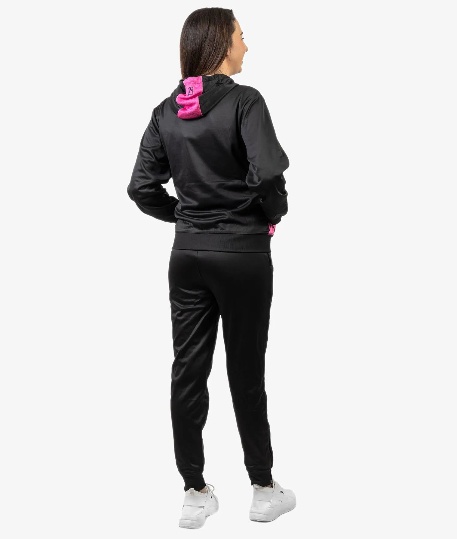 Givova Tuta Visa Melange con Cappuccio Polarfleece Rosa Fluo/Nero XL - immagine 2